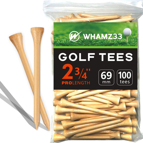 Professional 2 3/4 Inch Wooden Golf Tees - Pack of 100