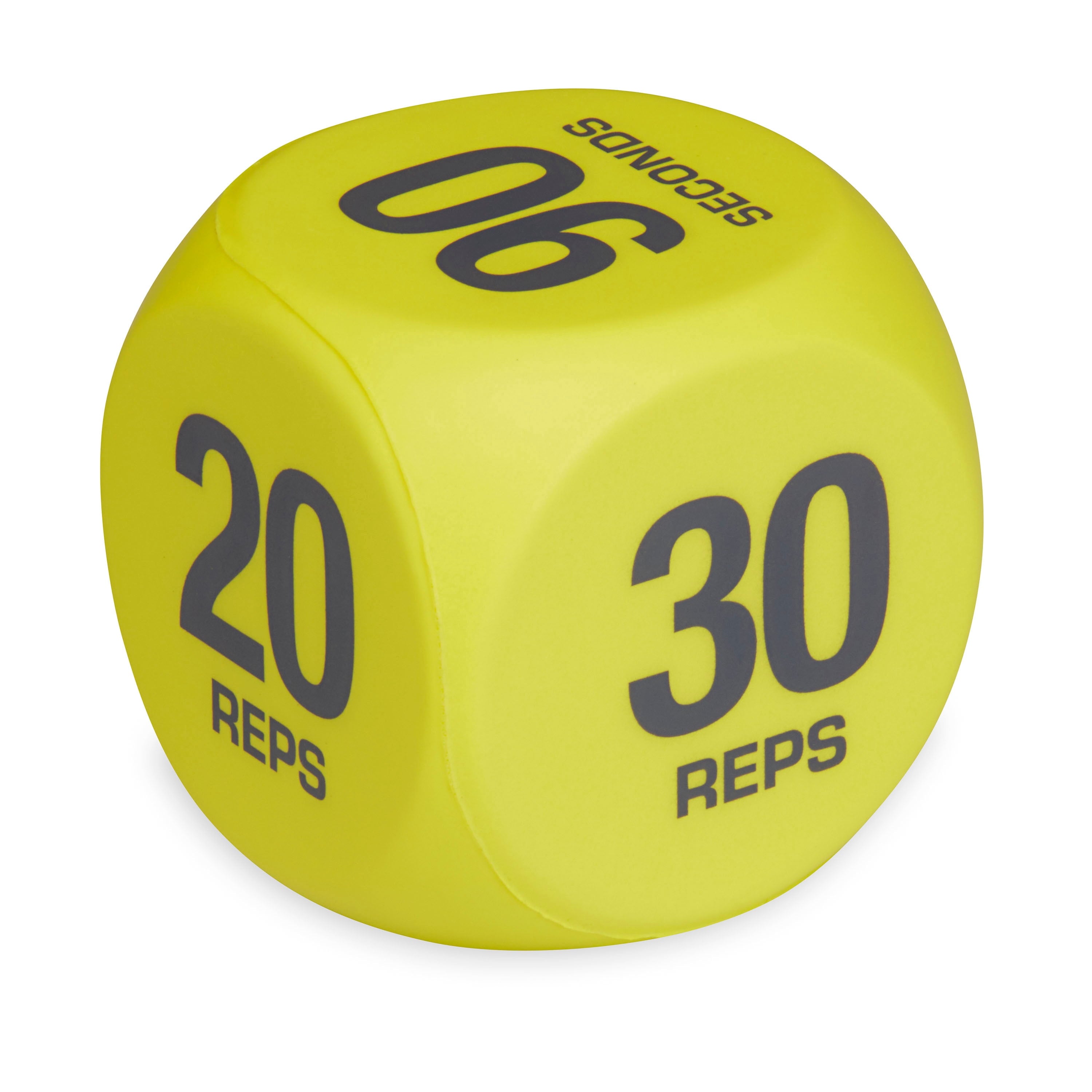 6-Sided Foam Exercise Workout Dice, Yellow, Set of 2, Suitable for Adults Ages 18 and Up