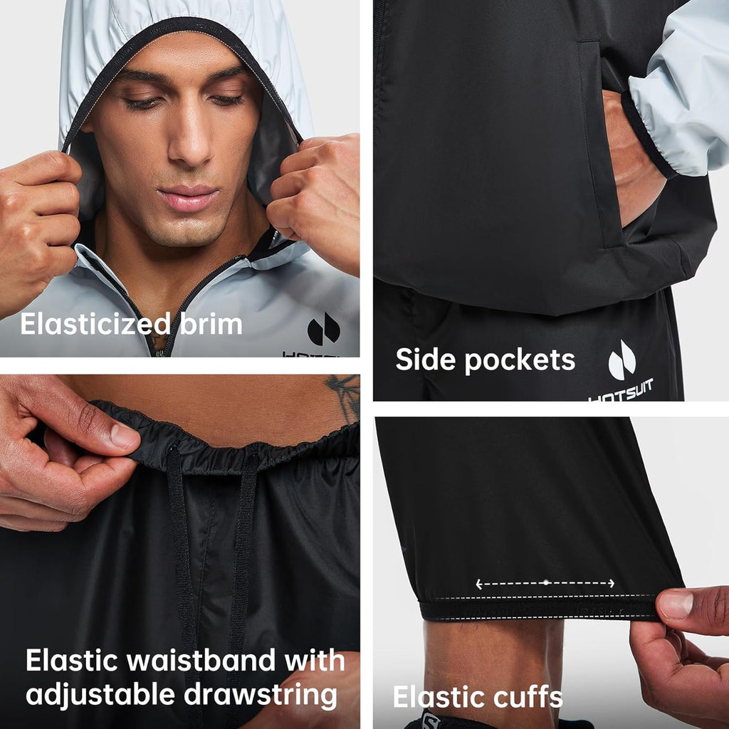 Men's Sauna Suit for Weight Loss and Enhanced Workout Performance - Full Body Jacket and Pants Set