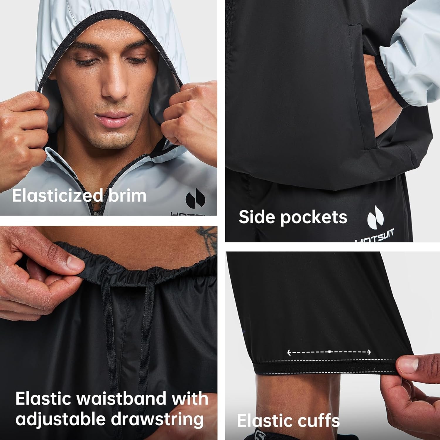 Men's Sauna Suit for Weight Loss and Enhanced Workout Performance - Full Body Jacket and Pants Set